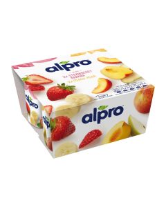 C07956 Alpro No Bits Strawberry, Banana, Peach, Pear Yogurt (Vegan)