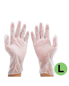 C35411C Large Clear Vinyl Gloves