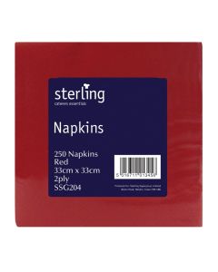 C00264 Sterling 33cm 2ply Red Napkins