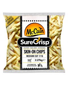 A372 McCain SureCrisp Medium Cut 7/16 / 12mm Skin-On Frozen Chips