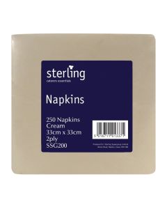 C002762 Sterling 33cm 2ply Cream Napkins