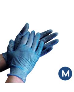 C35412B Medium Blue Vinyl Gloves