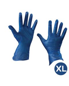 C35411B X Large Blue Vinyl Gloves