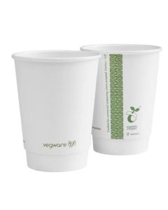 C00334B Vegware 12oz Double Wall White Cup 89-Series (Special Order)
