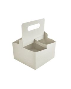 C00290 Vegware 4 Cup Handle Carry Tray